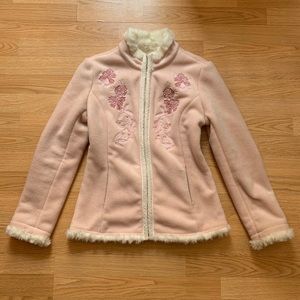 Pink jacket with floral embroidery